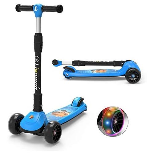  XYUJIE Kinder Scooter Drei-Rad-Flash-Roller Baby Riemenscheibe Auto