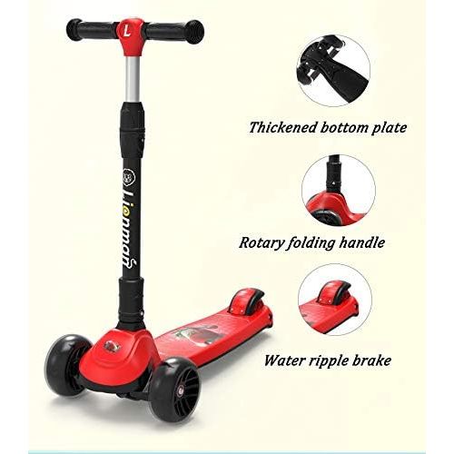  XYUJIE Kinder Scooter Drei-Rad-Flash-Roller Baby Riemenscheibe Auto