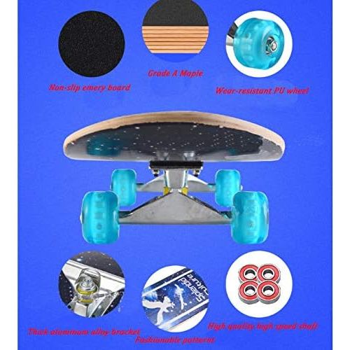  XYUJIE Skateboard Vierrunden Anfanger Manner Und Frauen Anfanger doppeltes Rocker Road Skateboard