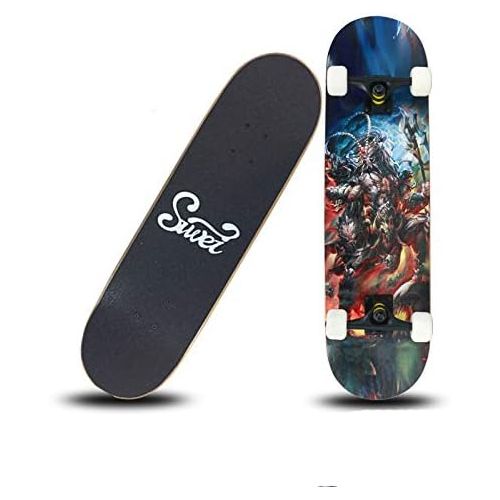  XYUJIE Skateboard Anfanger Vierradbuerste Street Road Kinder Erwachsener Doppel Up Skateboard