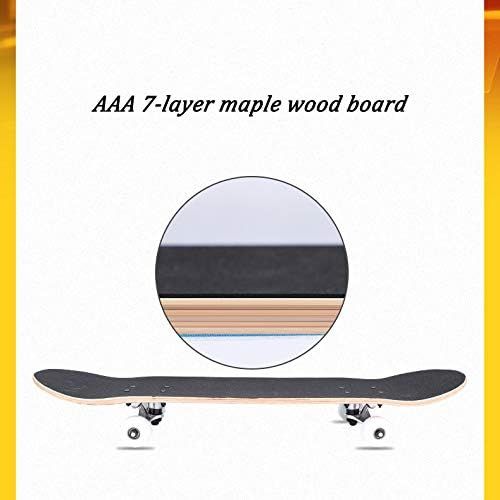  XYUJIE Skateboard Doppelverzerrende Vierradige Erwachsene Kinder Universal Strassenbuerste Strasse Professionelle Ahornholz Vitality Board