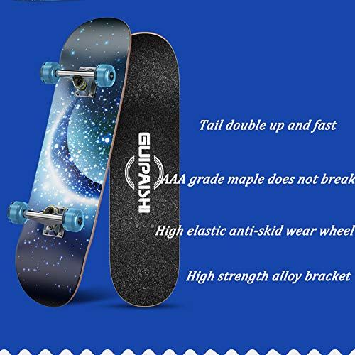  XYUJIE Skateboard Anfaenger Brush Street Erwachsene Kinder Doppelt Gekruemmter Allrad Roller