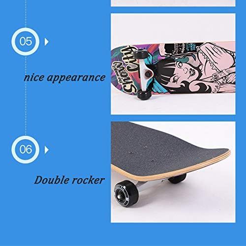  XYUJIE Skateboard Kinder Anfanger Longboard Mit Ahorndeck Erwachsene Jungen Auch Madchen Skateboard