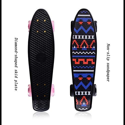  XYUJIE Skateboard 3-6 Jahre Alt Vier Transparentes Mattes PU-Rad Jungen Und Madchen Studenten Anfanger Kleine Fischplatte