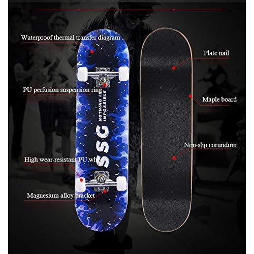  XYUJIE Skateboard Vierradern Professionelle Skateboard Doppelt Rocker Der Kinder