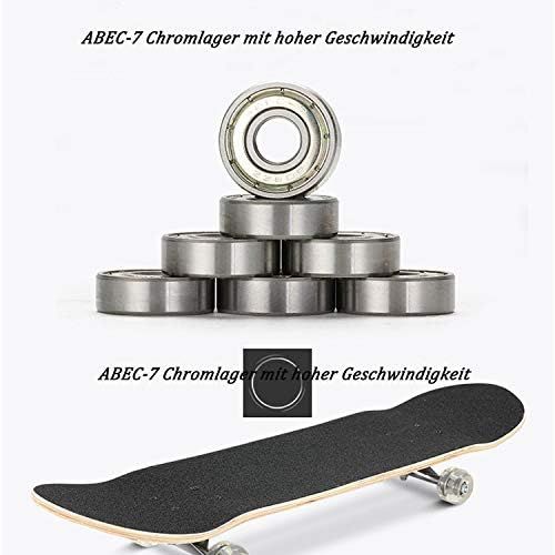  XYUJIE Skateboard,Erwachsene Kinder Skateboard Komplettboard Mit ABEC-7 Lager 7 Schicht Panel Skateboarding Mit Flammenmuster Fuer Anfanger Und Profis