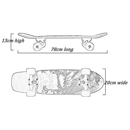  XYUJIE Skateboard Universal Ahorn Mit Vier Radern