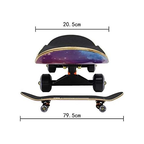  XYUJIE Highway Skateboard Professional Maple Vierrunde Anfanger Teen Kinder Reisen Doppel Skateboard