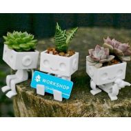 XYZWorkshop Set of 3 3dprinted Robot planters