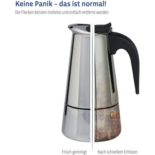  Xavax Espressokocher fuer Induktion Herd (Kaffeekocher geeignet fuer 6 Tassen, Mokkakocher Edelstahl zur Zubereitung aromatischen Kaffees, Kaffeezubereiter, spuelmaschinenfest)