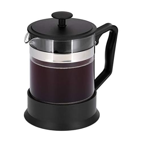  Xavax Kaffee French Press aus Glas (Kaffeebereiter 0,6 Liter, Edelstahlfilter, Kaffeezubereiter mit Sieb, eingebauter Kalkfilter, Kaffee-Bereiter) schwarz/silber