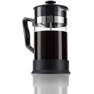 Xavax Kaffeebereiter aus Glas (French Press fuer 1 Liter / 1000ml, Cafetiere mit Edelstahl Filter fuer Kaffee oder Tee, spuelmaschinenfester Teebereiter) schwarz