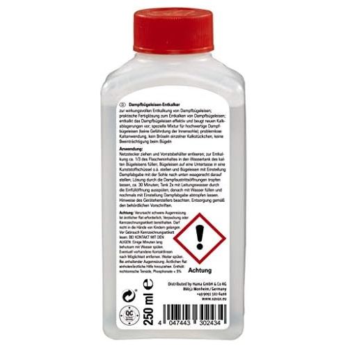  Xavax Entkalker fuer Dampfbuegeleisen, 250 ml (ausreichend fuer 3 Anwendungen)