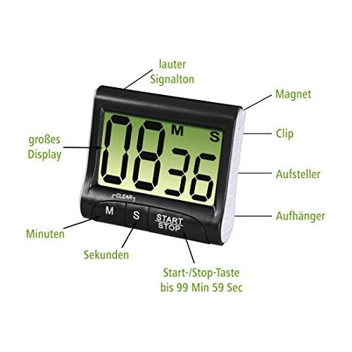  [아마존베스트]Xavax Countdown 00095304 Kitchen Timer Digital Black