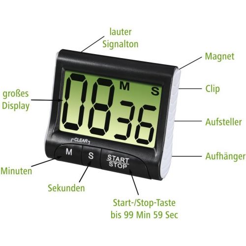  [아마존베스트]Xavax Countdown 00095304 Kitchen Timer Digital Black