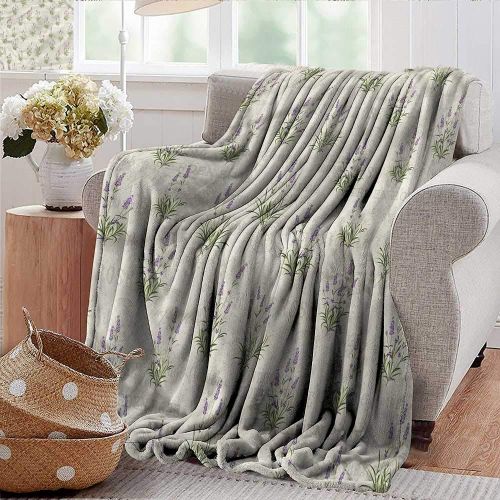  Xaviera Doherty Throw Blankets Fleece Blanket Lavender,Bunch of Herbal Blossoms Microfiber All Season Blanket for Bed or Couch Multicolor 30x40