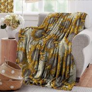 Xaviera Doherty Bed Blanket Floral,Sketch Sunflowers Autumn Warm Microfiber All Season Blanket 30x50