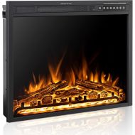 [아마존베스트]Xbeauty 28 Inch Electric Fireplace Insert, Infrared Electric Fireplace, Three 3D Color with Log and Flame, Indoor Heater with Timer&Remot Control, Adjustable Flame Speed, Touch Scr