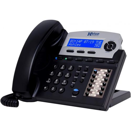  Xblue X16, Small Office Phone System with 4 Charcoal X16 Telephones - Auto Attendant, Voicemail, Caller ID, Paging & Intercom