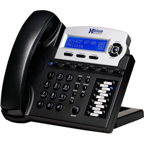  Xblue X16, Small Office Phone System with 4 Charcoal X16 Telephones - Auto Attendant, Voicemail, Caller ID, Paging & Intercom