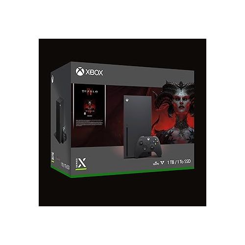  Microsoft Xbox Series X Diablo IV Bundle - Includes Xbox Wireless Controller - Up to 120 frames per second - 16GB RAM 1TB SSD - Experience True 4K Gaming - Comes with Digital Copy for Diablo IV