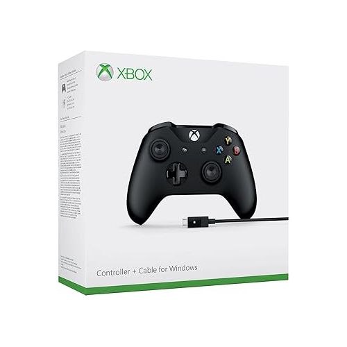  Microsoft Xbox Wireless Controller and Cable for Windows - Cable for Windows included - Wireless - Bluetooth - Xbox One exclusive - 9 ft cable length