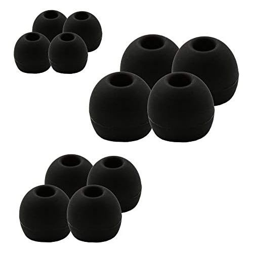  [아마존베스트]Xcessor 6 Pairs (Set of 12) Silicone Ear Pads Earpads Ear Plugs for In-Ear Earbuds S/M/L Black