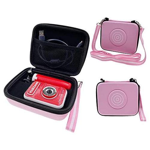  xcivi Carrying Travel Case with Shoulder and Wrist Strap for VTech KidiZoom Creator Cam Kid Video Camera, Specifically Designed Accessory for Vtech Kidizoom Creator Cam(Pink)