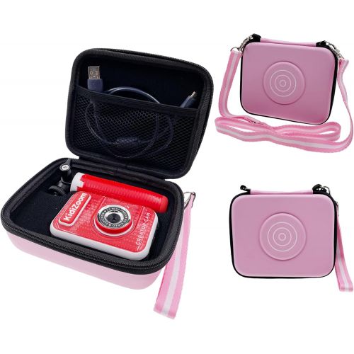  xcivi Carrying Travel Case with Shoulder and Wrist Strap for VTech KidiZoom Creator Cam Kid Video Camera, Specifically Designed Accessory for Vtech Kidizoom Creator Cam(Pink)