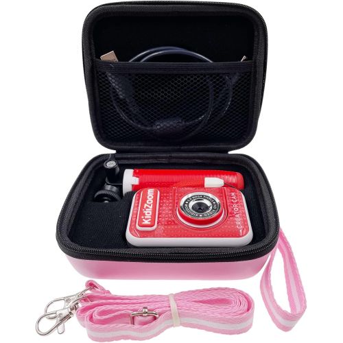  xcivi Carrying Travel Case with Shoulder and Wrist Strap for VTech KidiZoom Creator Cam Kid Video Camera, Specifically Designed Accessory for Vtech Kidizoom Creator Cam(Pink)