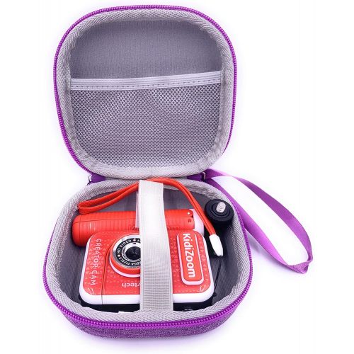  xcivi Hard Carrying EVA Case for VTech KidiZoom Creator Cam Kid Video Camera, Compatible Vtech Kidizoom Camera Accessory(Purple)