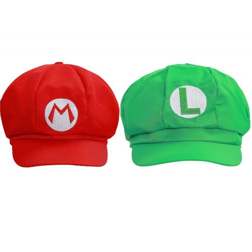  Xcoser Classical Super Bro Hat Cap for Halloween Costume Green and Red