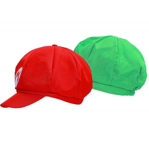 Xcoser Classical Super Bro Hat Cap for Halloween Costume Green and Red