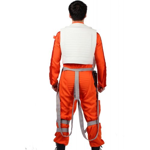  할로윈 용품Xcoser Poe Dameron Costume Deluxe Orange Jumpsuit Suit Halloween Cosplay Outfit