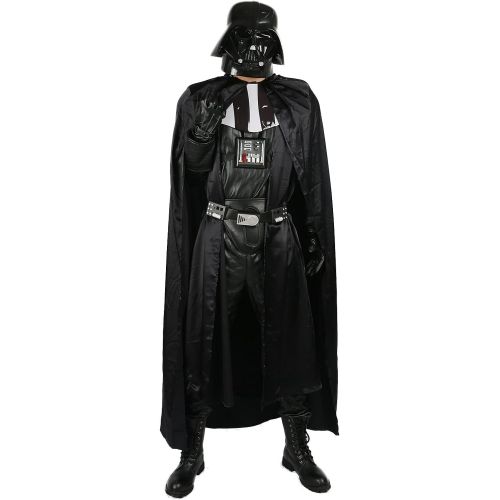  Xcoser Darth Vader Costume All Black One-Piece Garment PU Leather Costume