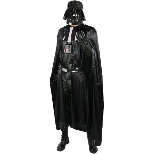  Xcoser Darth Vader Costume All Black One-Piece Garment PU Leather Costume