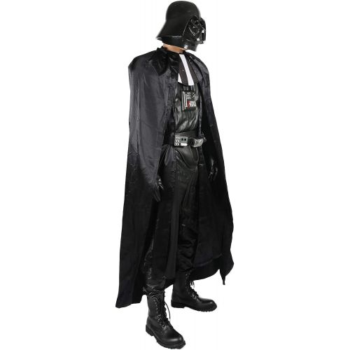  Xcoser Darth Vader Costume All Black One-Piece Garment PU Leather Costume