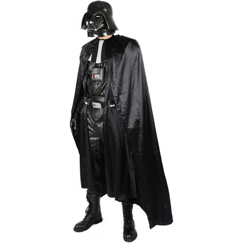  Xcoser Darth Vader Costume All Black One-Piece Garment PU Leather Costume