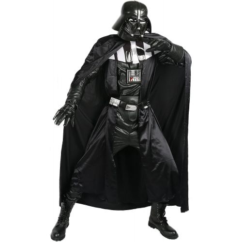  Xcoser Darth Vader Costume All Black One-Piece Garment PU Leather Costume