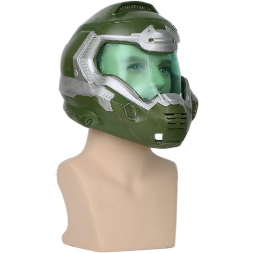  Xcoser xcoser Doomguy Helmet Deluxe Green Mask Visor Halloween Cosplay Costume Prop Adult