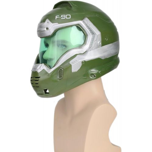  Xcoser xcoser Doomguy Helmet Deluxe Green Mask Visor Halloween Cosplay Costume Prop Adult
