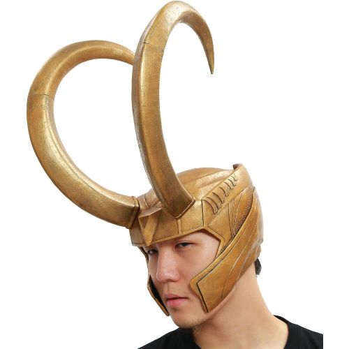  Xcoser Luki Helmet Cosplay Golden PVC Full Head Handmade Halloween Mask