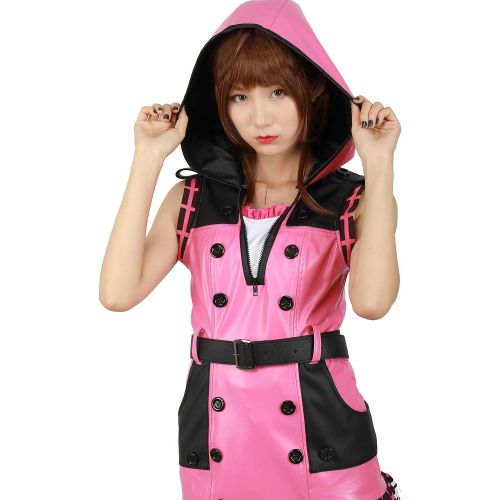  Xcoser Haloween Cosplay Kingdom Hearts III Game Cosplay Kelly Pink One-Piece Dress Cosplay Costume