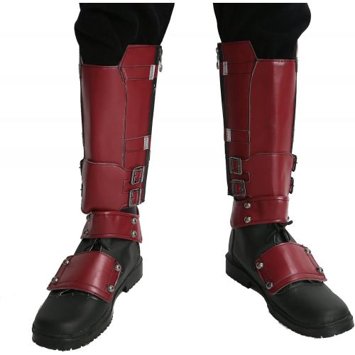  Xcoser Dead Cosplay Shoes Deluxe PU Side Zipper Covers Knee High Halloween Costume Boots