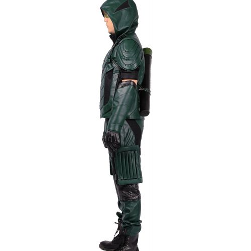  Xcoser XCOSER Mens Deluxe S4 Arrow Cosplay Costume PU Leather Full Suit Adult 2016