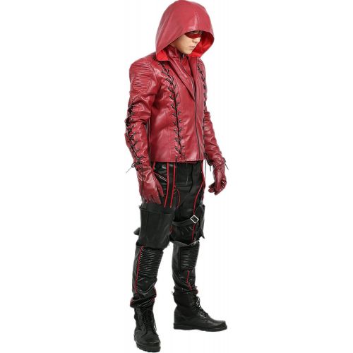  Xcoser XCOSER Mens Deluxe S4 Arrow Cosplay Costume PU Leather Full Suit Adult 2016