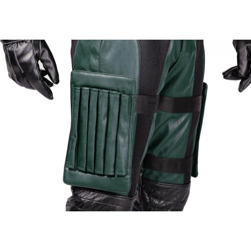  Xcoser Green Arrow Costume Mask with Quiver for Adult Halloween Cosplay S4