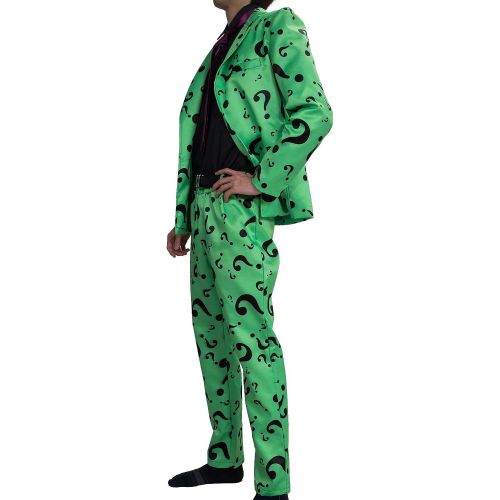  Xcoser xcoser Riddler Costume Suit Shirt Tie Question Mark Green Cosplay Halloween Outfit
