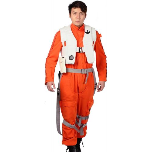  Xcoser xcoser Poe Dameron Costume Jumpsuit for Mens Halloween Cosplay