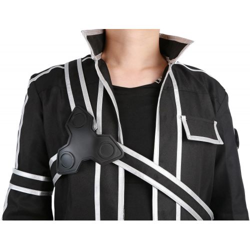  Xcoser SAO Kirito Cosplay Jacket Coat Costume Suit for Sword Art Online Uniform Version